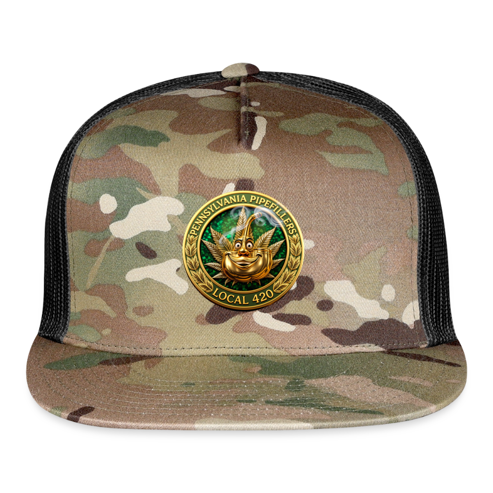 PENNSYLVANIA PIPEFILLERS LOCAL 420 CAMO Trucker Hat - MultiCam\black