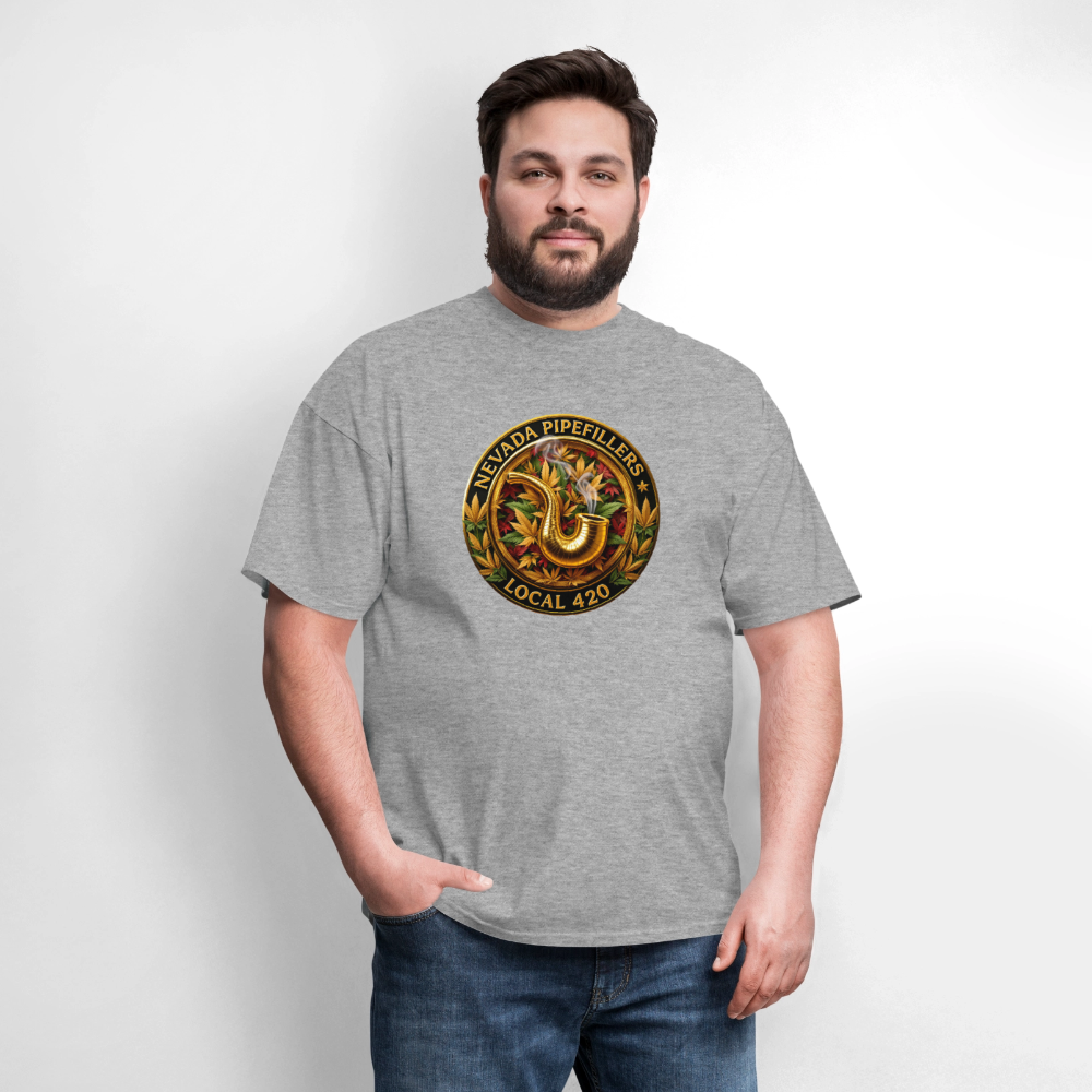 NEVADA PIPEFILLERS LOCAL 420 F/B DESIGN Men's T-Shirt - heather gray