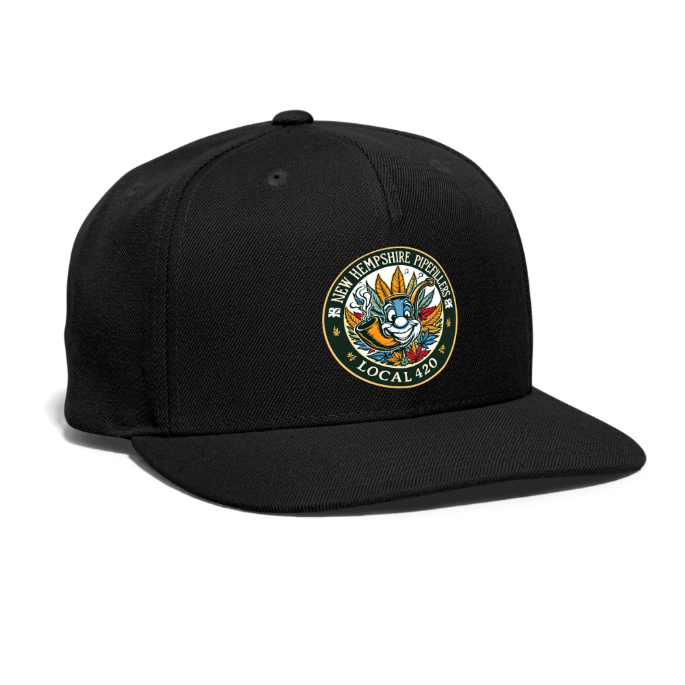NEW HEMPSHIRE PIPEFILLERS LOCAL 420 Snapback Baseball Cap - black
