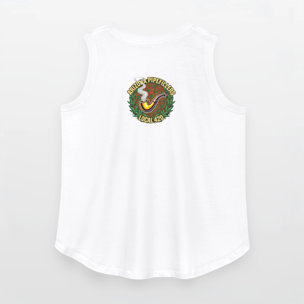 ARIZONA PIPEFILLERS LOCAL 420 F/B DESIGN Women's Curvy Relaxed Tank Top - white