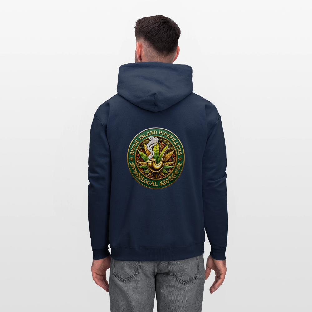 RHODE ISLAND PIPEFILLERS LOCAL 420 F/B DESIGNS Men's Hoodie - navy
