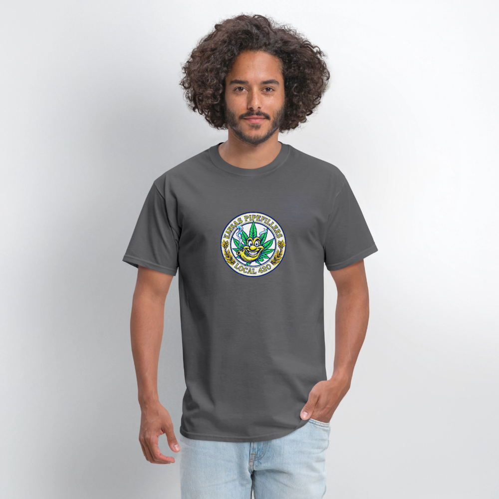 KANSAS PIPEFILLERS LOCAL 420 F/B DESIGNS Men's T-Shirt - charcoal