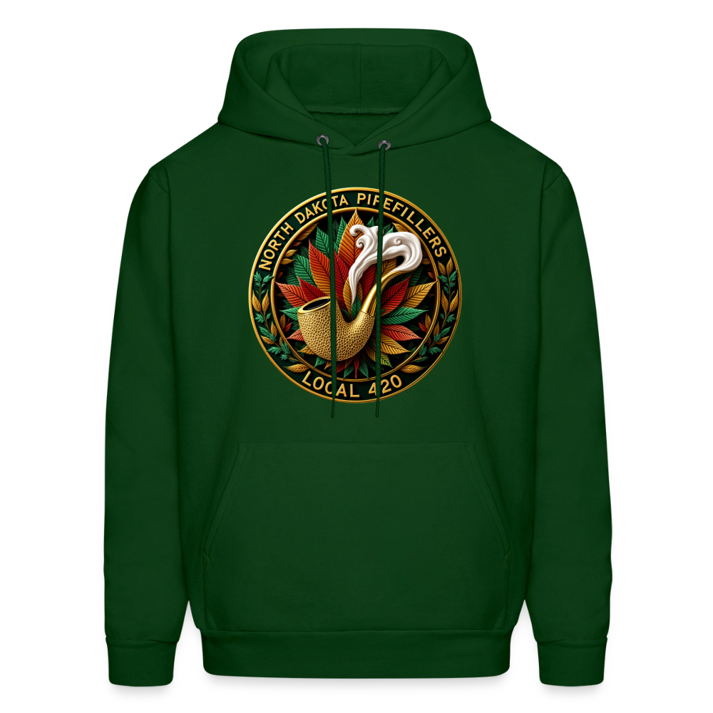 NORTH DAKOTA PIPEFILLERS LOCAL 420 F/B DESIGNS Men's Hoodie - forest green