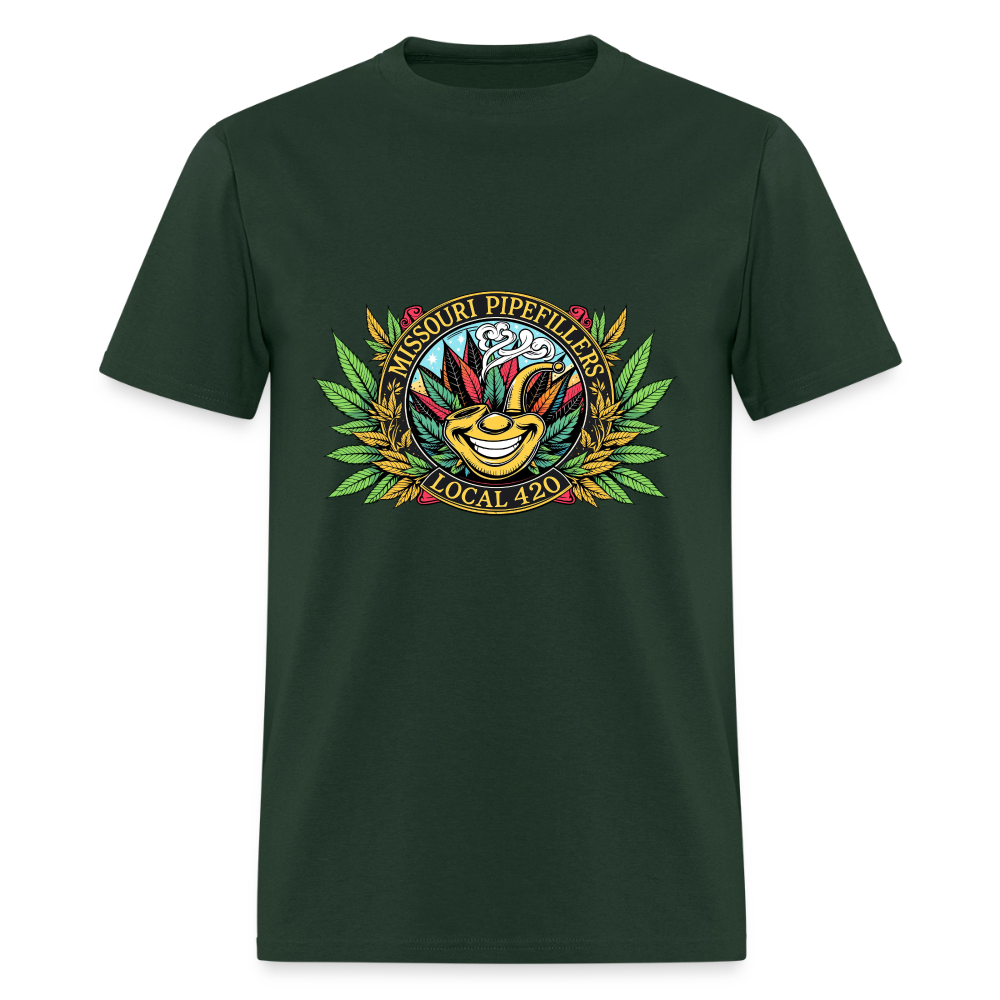 MISSOURI PIPEFILLERS LOCAL 420  F/B DESIGNS  Men's T-Shirt - forest green