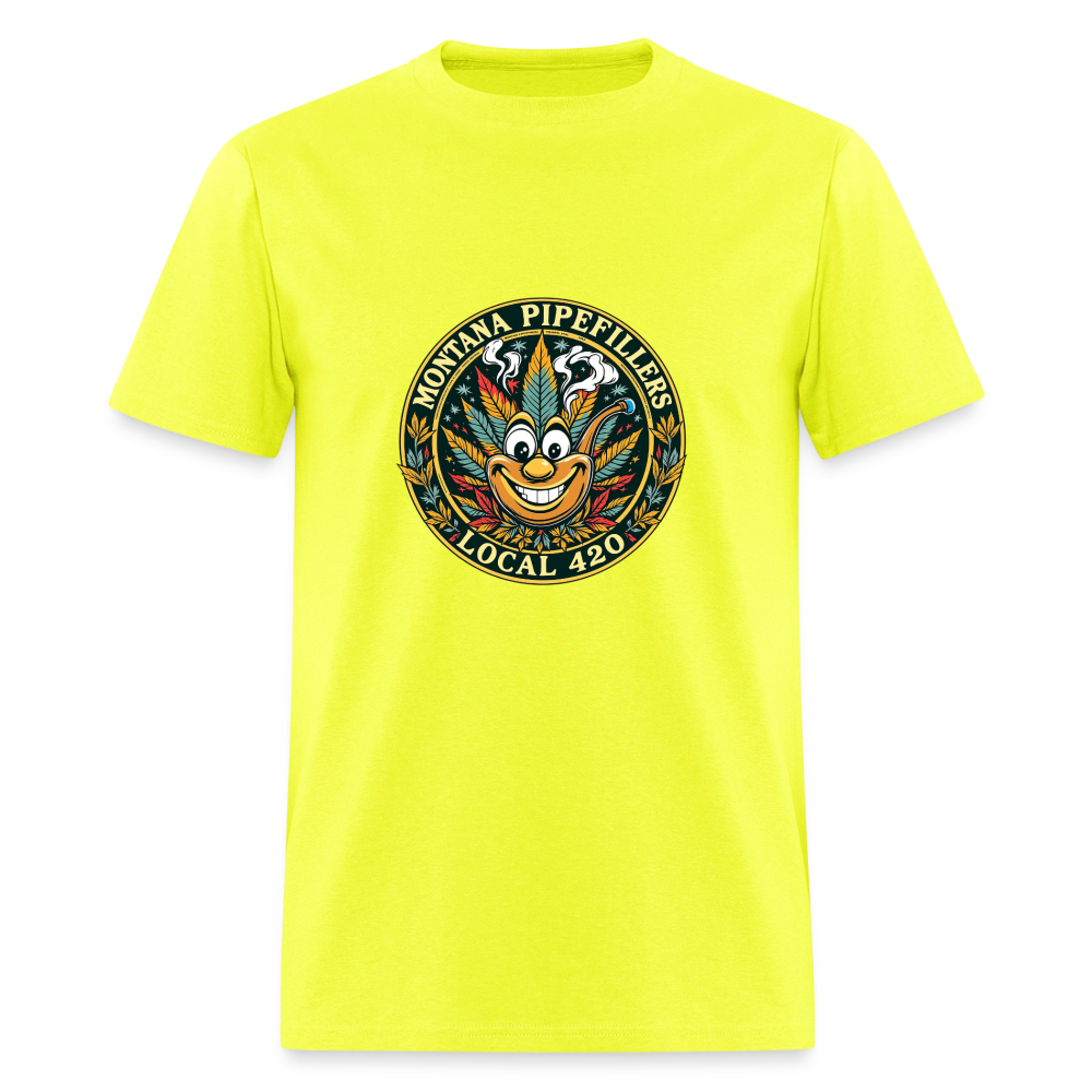 MONTANA PIPEFILLERS LOCAL 420 F/B DESIGN Men's T-Shirt - safety green