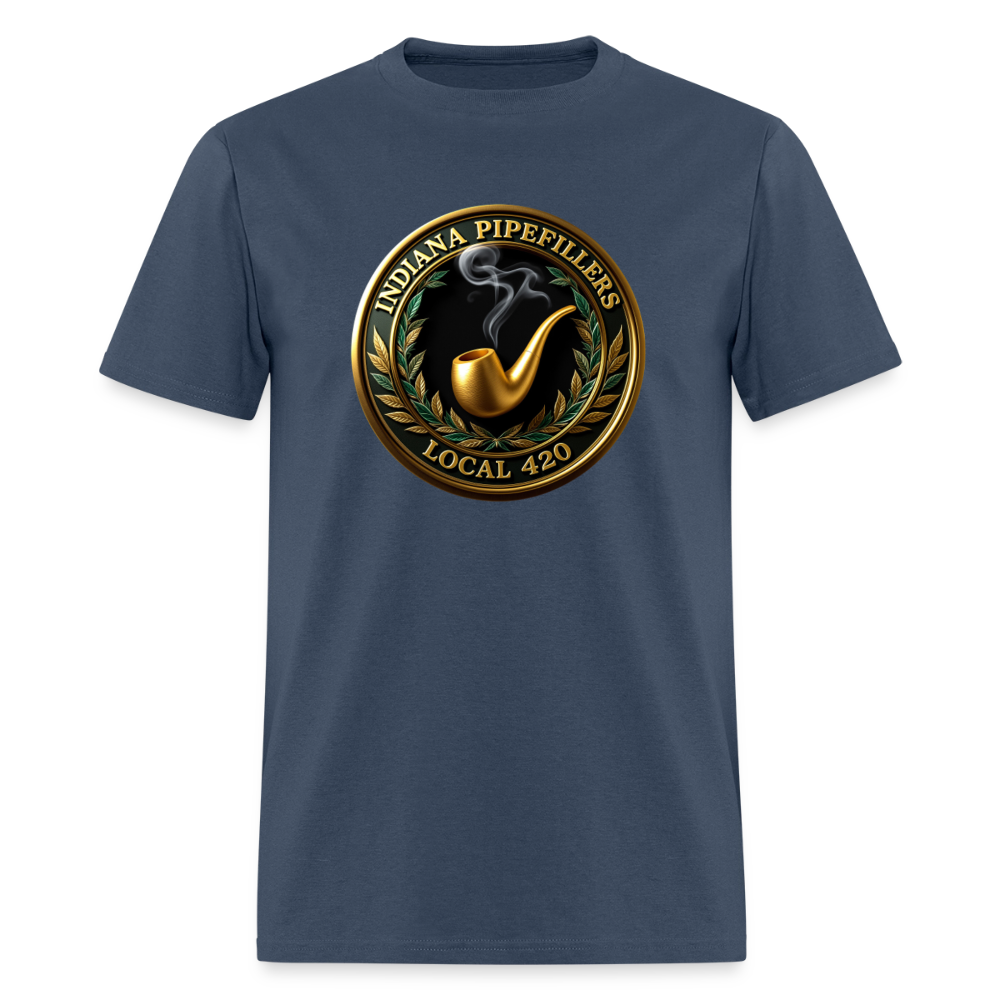 INDIANA PIPEFILLERS LOCAL 420 F/B DESIGN Men's T-Shirt -  blue dusk