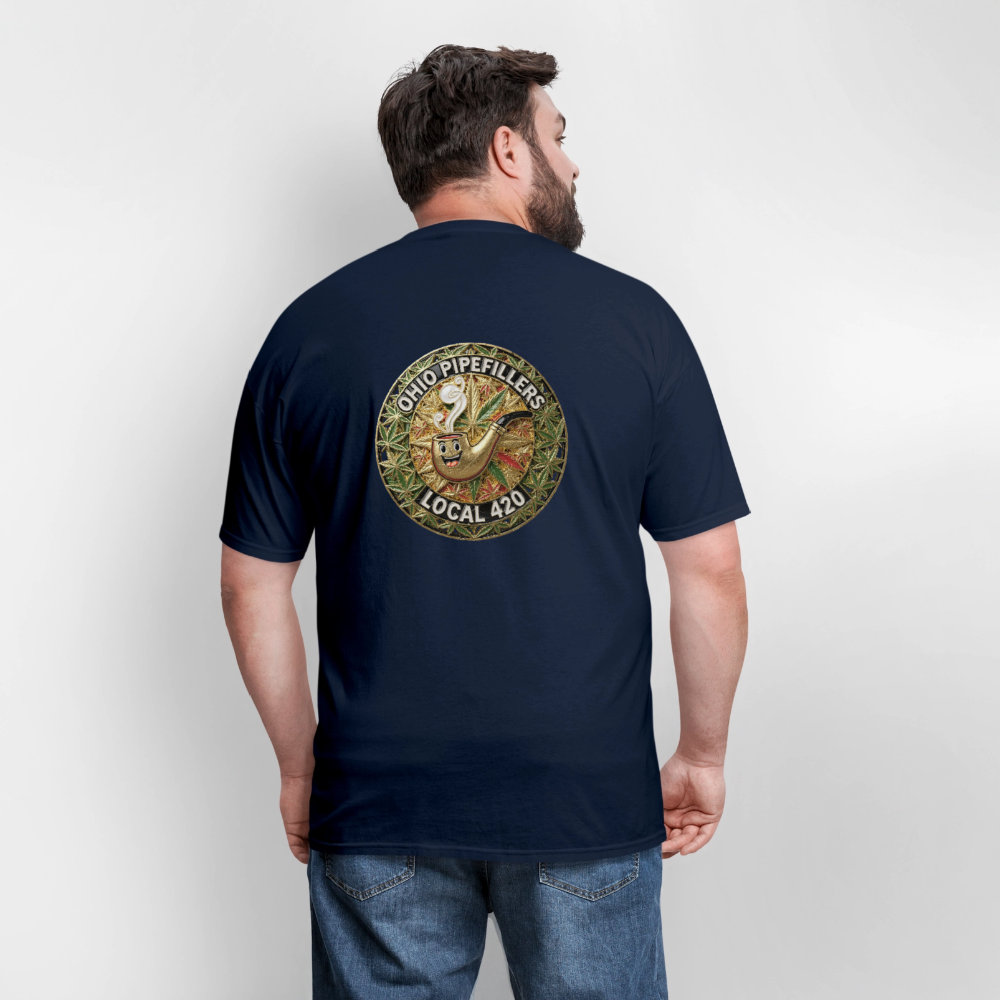 OHIO PIPEFILLERS LOCAL 420  F/B DESIGNS Men's T-Shirt - navy