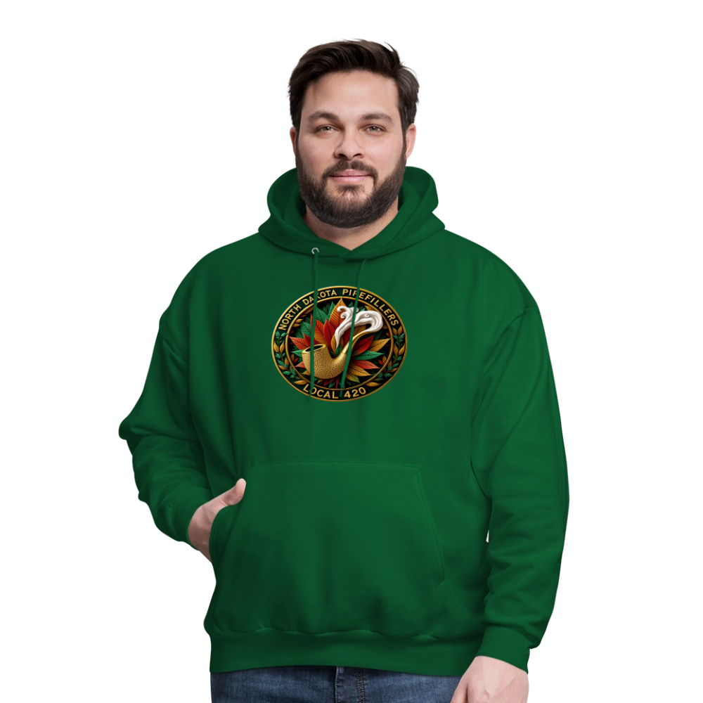 NORTH DAKOTA PIPEFILLERS LOCAL 420 F/B DESIGNS Men's Hoodie - forest green