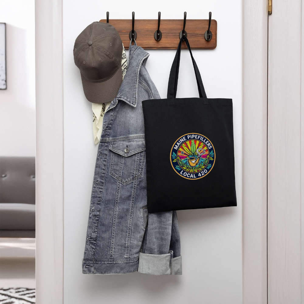 MAINE PIPEFILLERS LOCAL 420 Tote Bag - black