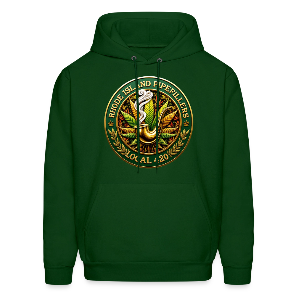RHODE ISLAND PIPEFILLERS LOCAL 420 F/B DESIGNS Men's Hoodie - forest green