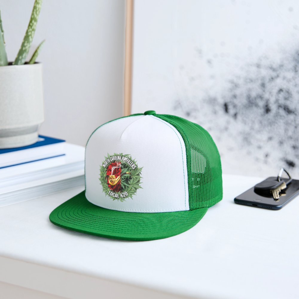 NORTH CAROLINA PIPEFILLERS LOCAL 420 Trucker Hat - white/kelly green
