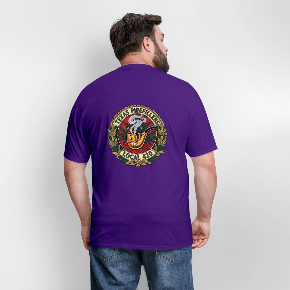 TEXAS PIPEFILLERS LOCAL 420 F.B DESIGN Men's T-Shirt - purple