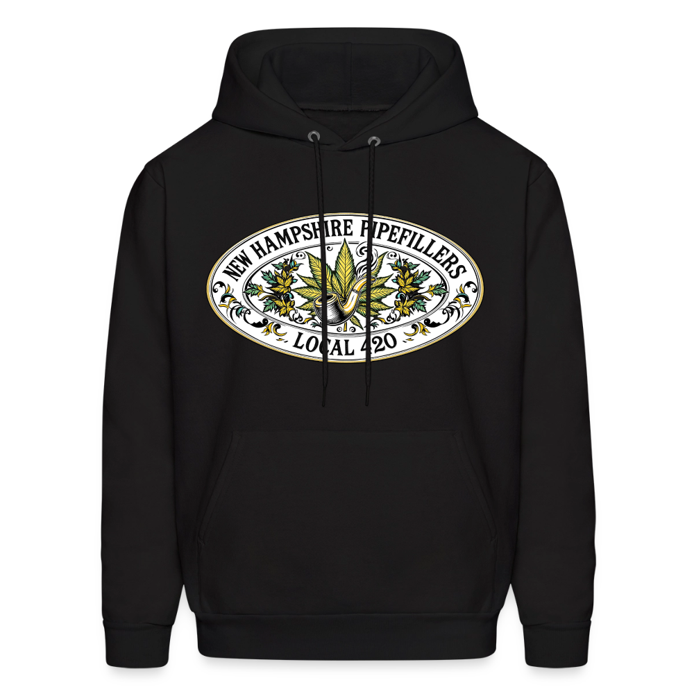 NEW HAMPSHIRE PIPEFILLERS LOCAL 420 2 EMBLEM Men's Hoodie - black