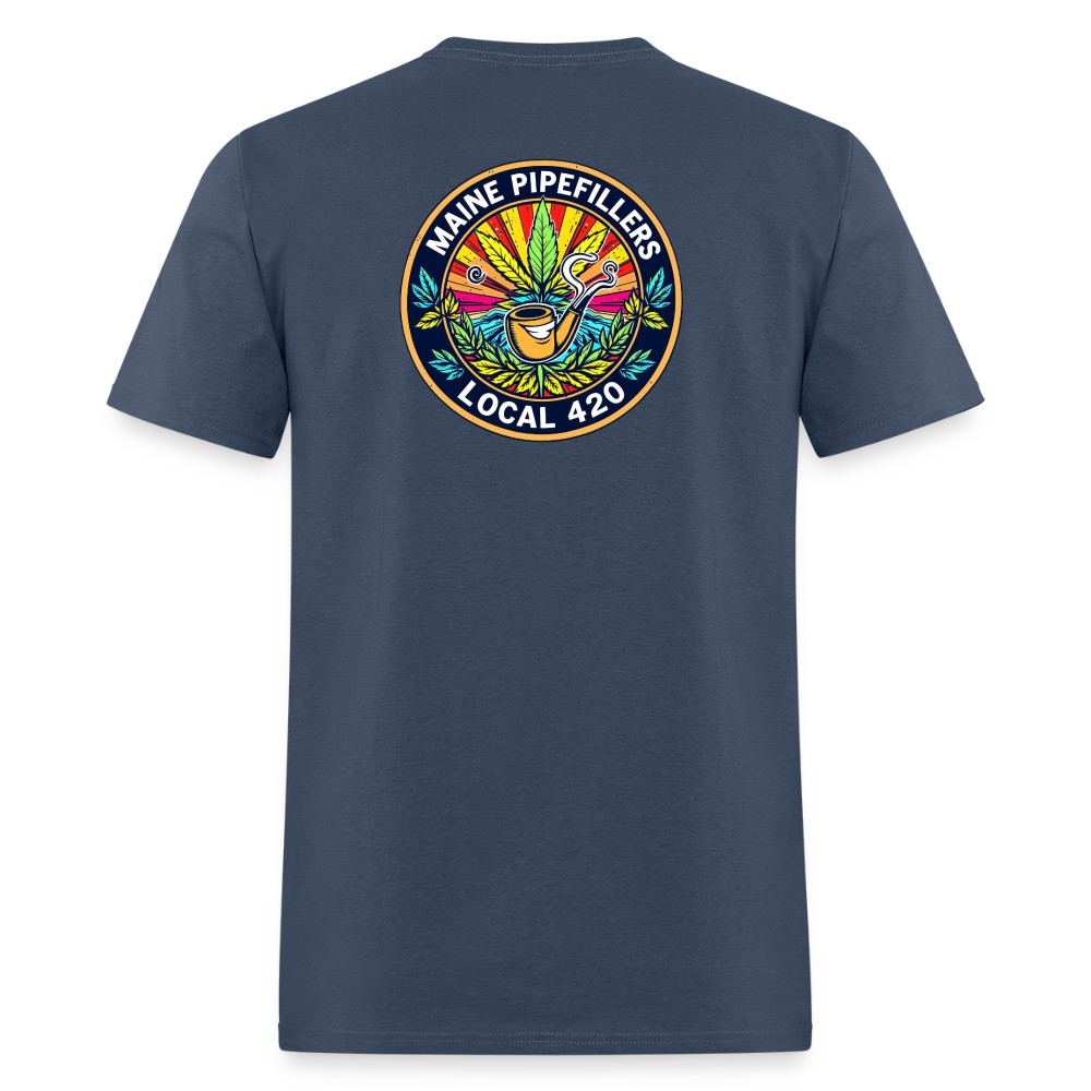 MAINE PIPEFILLERS LOCAL 420 2 EMBLEM Men's T-Shirt -  blue dusk