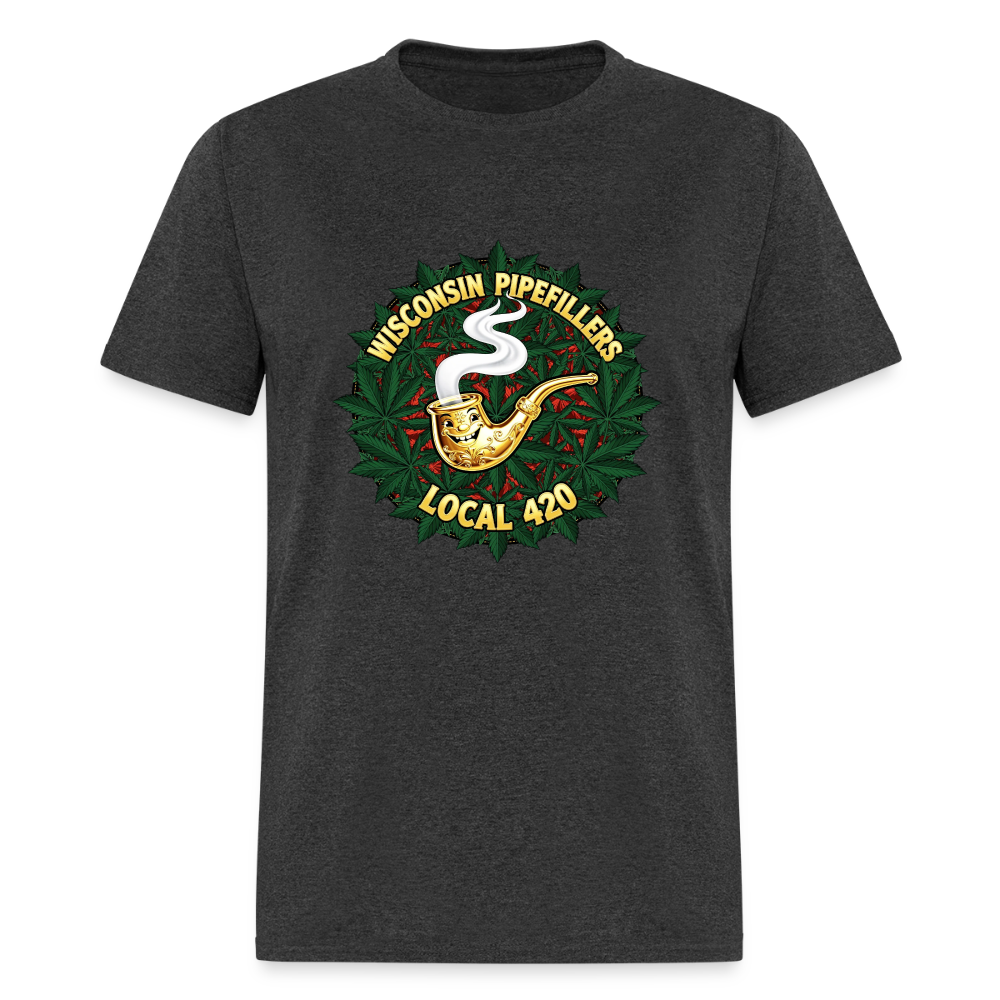 WISCONSIN PIPEFILLERS LOCAL 420 Men's T-Shirt - heather black