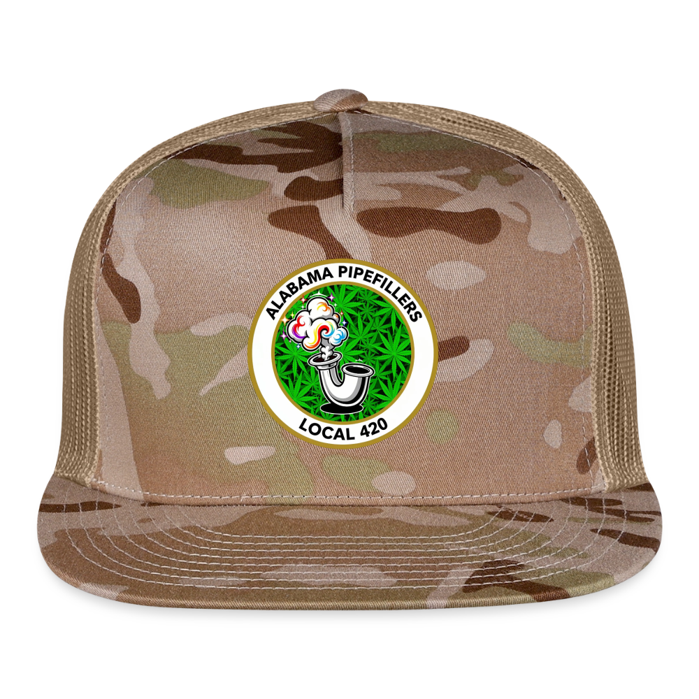 ALABAMA PIPEFILLERS LOCAL 420 Camo Trucker Hat - MultiCam\tan