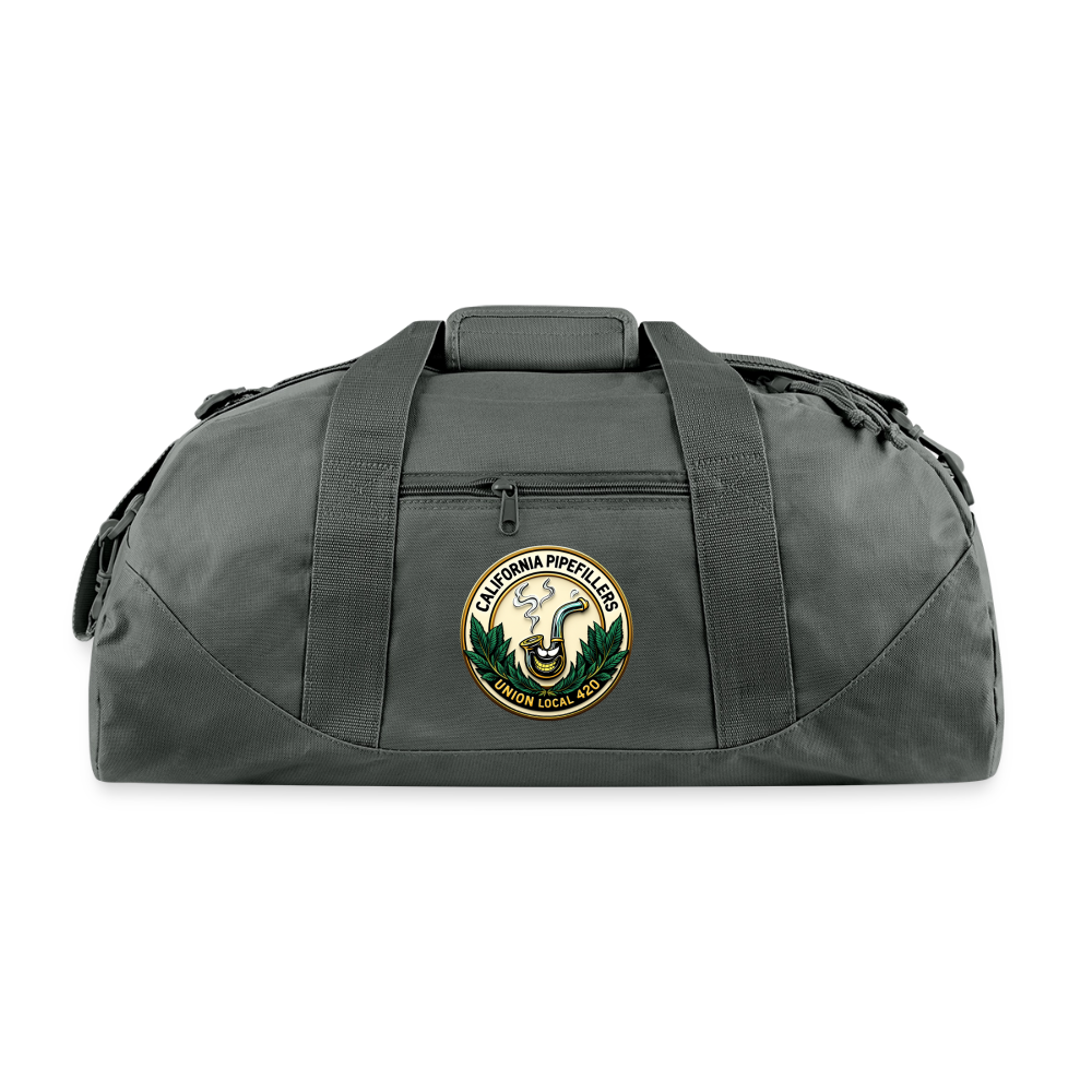 CALIFORNIA PIPEFILLERS UNION LOCAL 420 Recycled Duffel Bag - charcoal