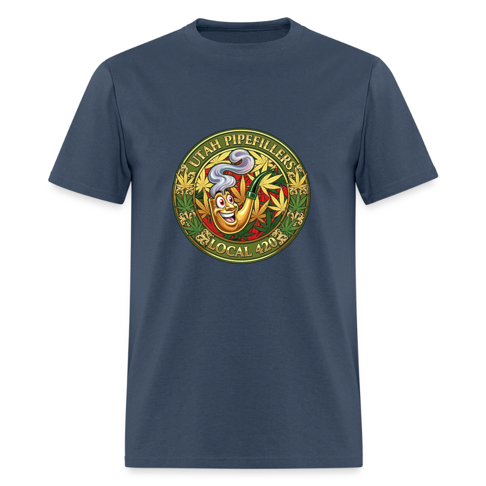 UTAH PIPEFILLERS LOCAL 420 F/B DESIGN Men's T-Shirt -  blue dusk