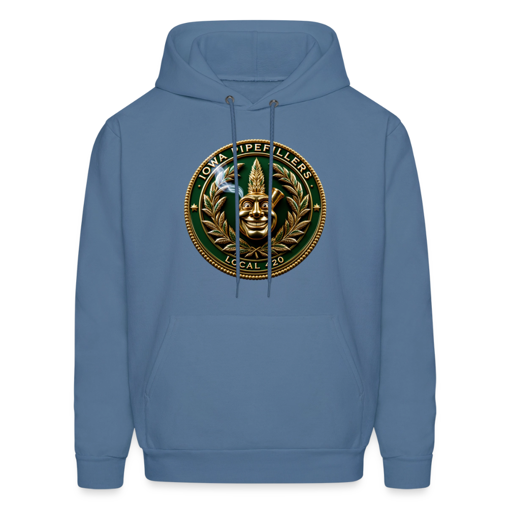 IOWA PIPEFILLERS LOCAL 420 Men's Hoodie - denim blue