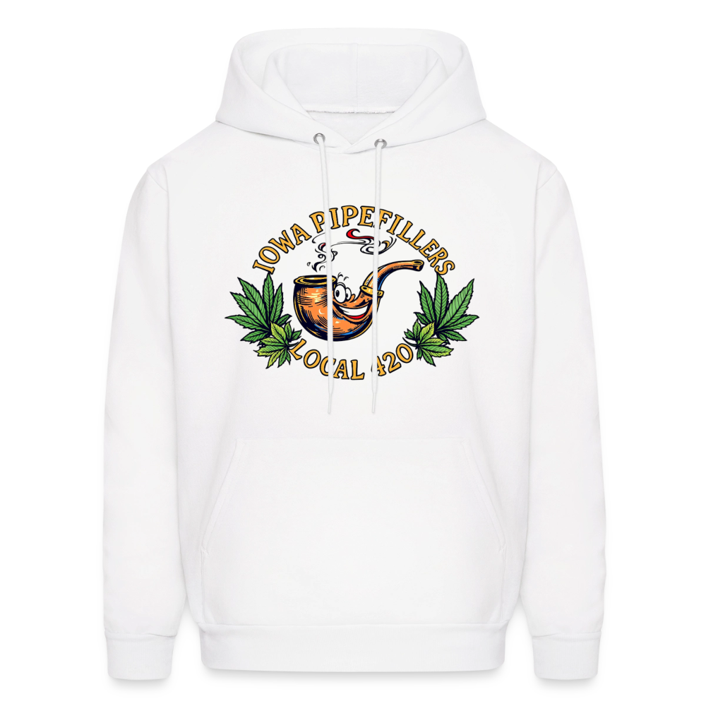 IOWA PIPEFILLERS LOCAL 420 Men's Hoodie - white