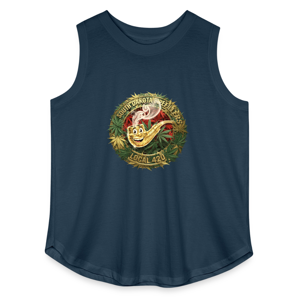 SOUTH DAKOTA PIPEFILLERS LOCAL 420 Women's Curvy Relaxed Tank Top - denim