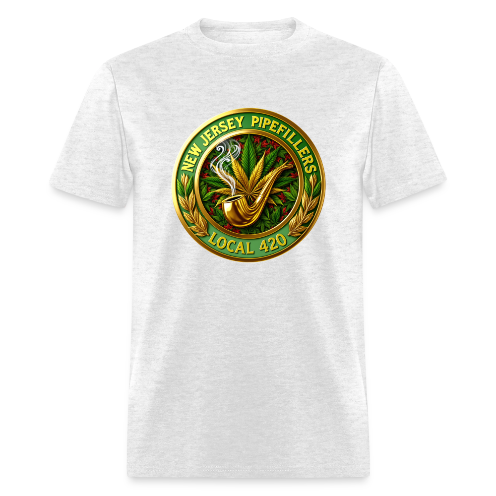 NEW JERSEY PIPEFILLERS LOCAL 420 F/B DESIGN Men's T-Shirt - light heather gray