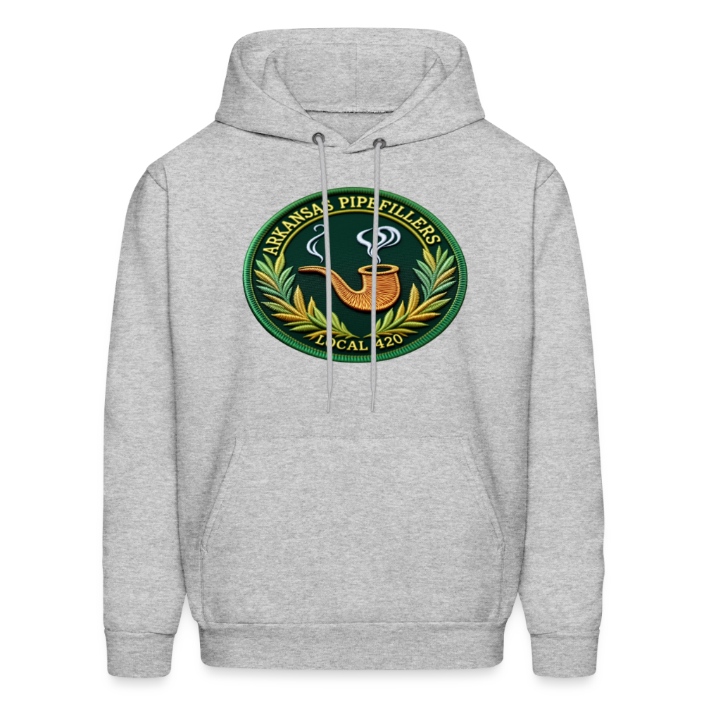 ARKANSAS PIPEFILLERS LOCAL 420 F/B EMBLEMS  Men's Hoodie - heather gray