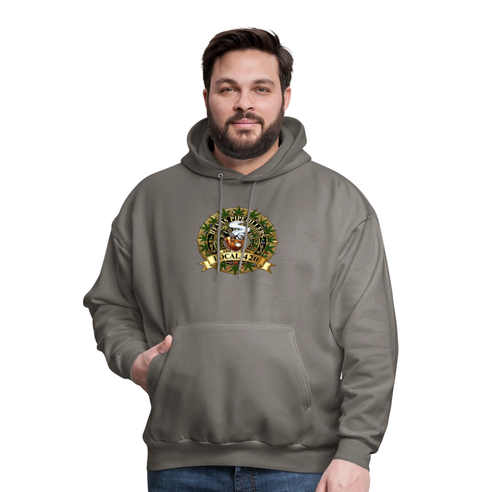TEXAS PIPEFILLERS LOCAL 420 Men's Hoodie - asphalt gray
