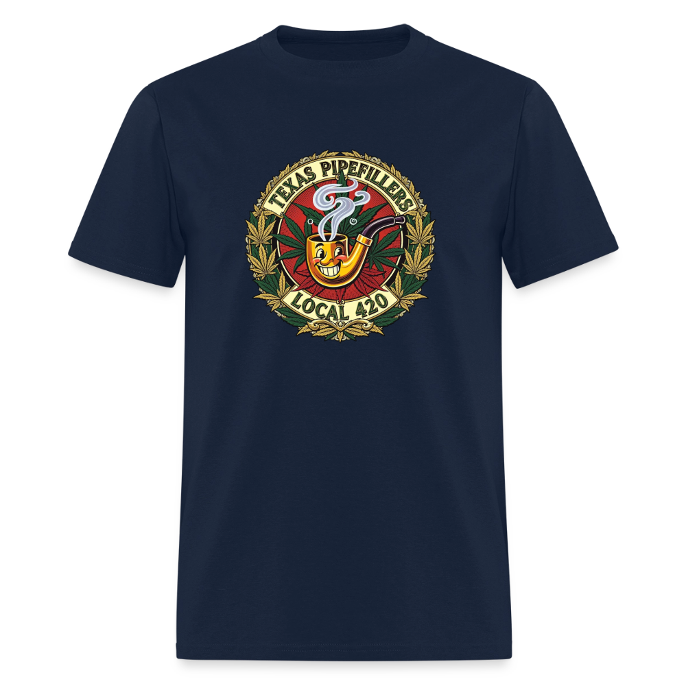 TEXAS PIPEFILLERS LOCAL 420 F.B DESIGN Men's T-Shirt - navy