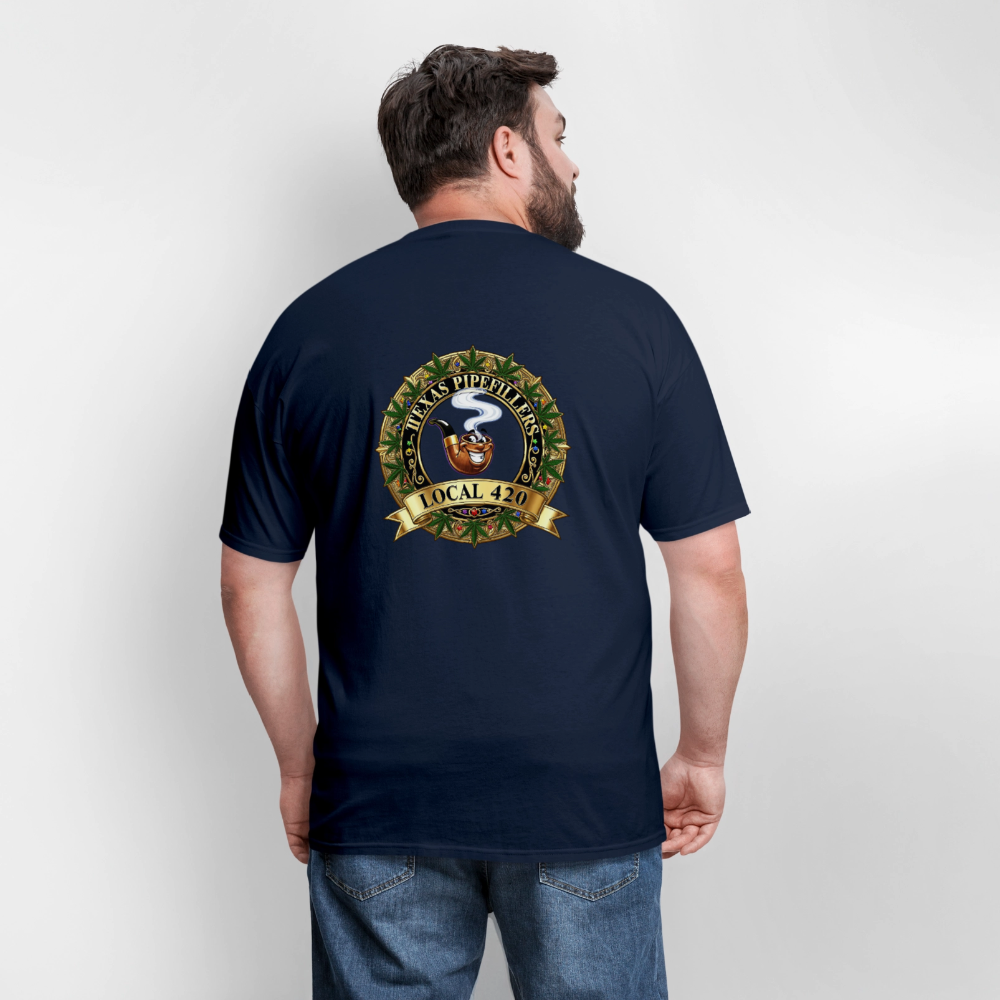 TEXAS PIPEFILLERS LOCAL 420 F/B DESIGN Men's T-Shirt - navy