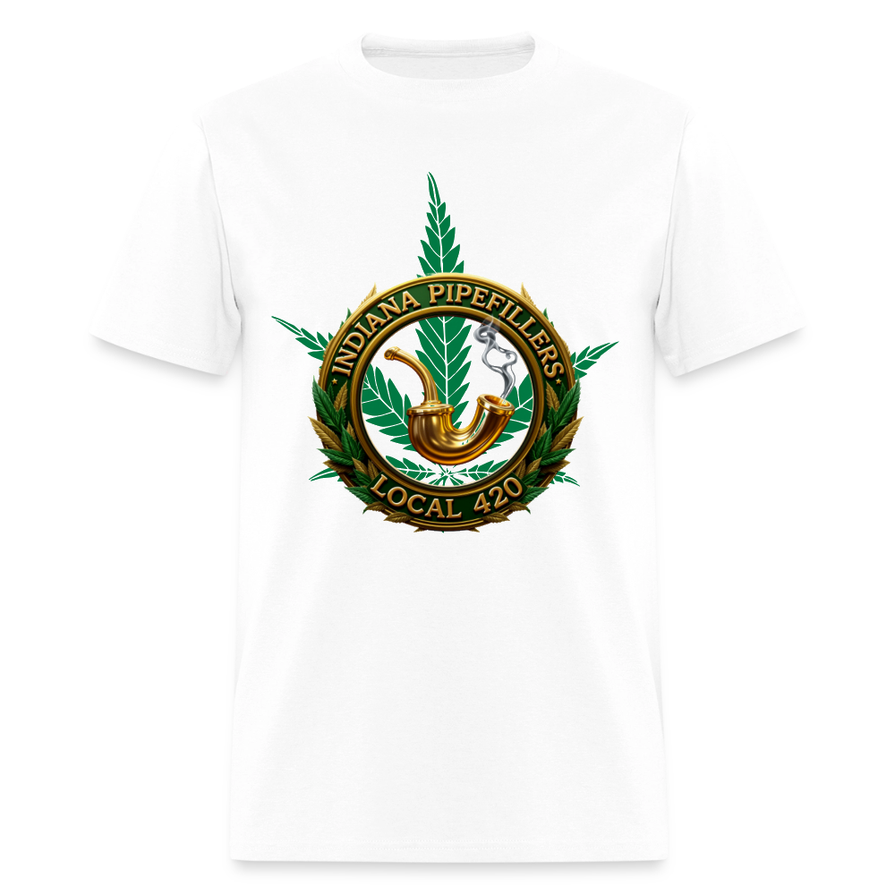 INDIANA PIPEFILLERS LOCAL 420 Men's T-Shirt - white