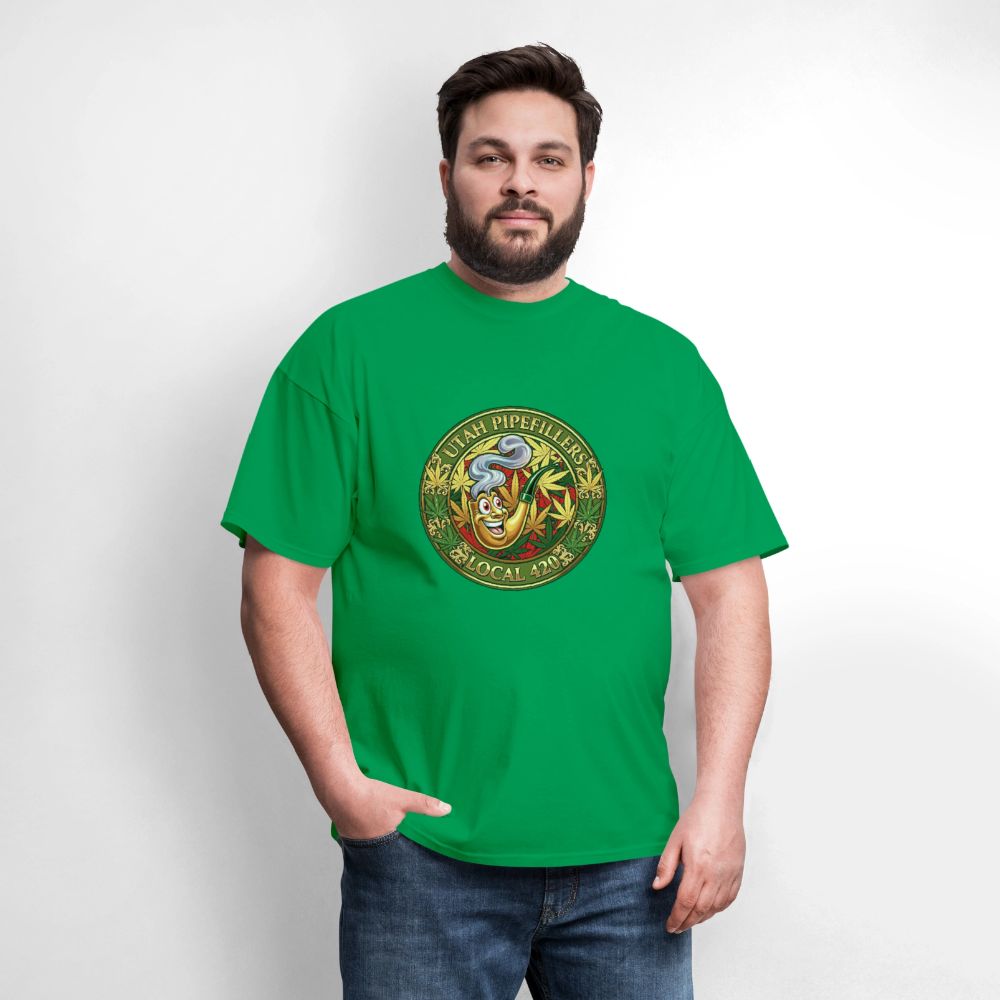 UTAH PIPEFILLERS LOCAL 420 F/B DESIGN Men's T-Shirt - bright green