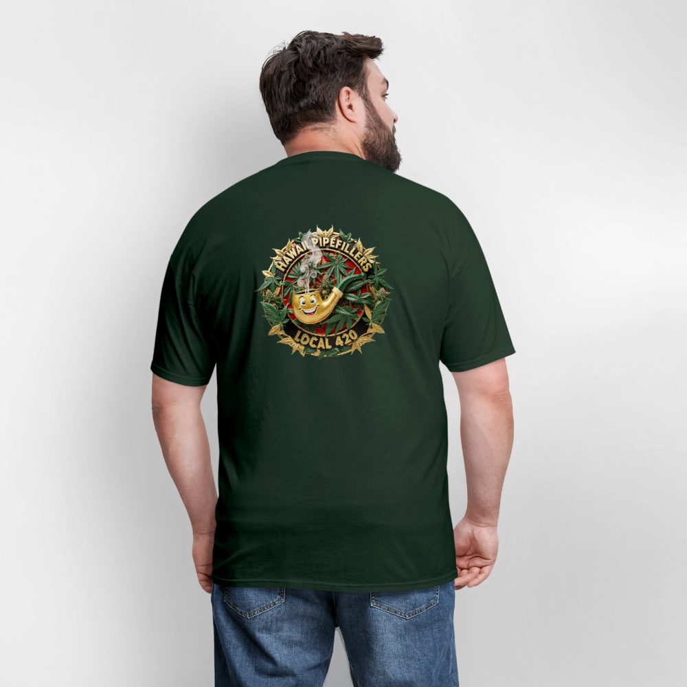 HAWAII PIPEFILLERS LOCAL 420 F/B DESIGN Men's T-Shirt - forest green