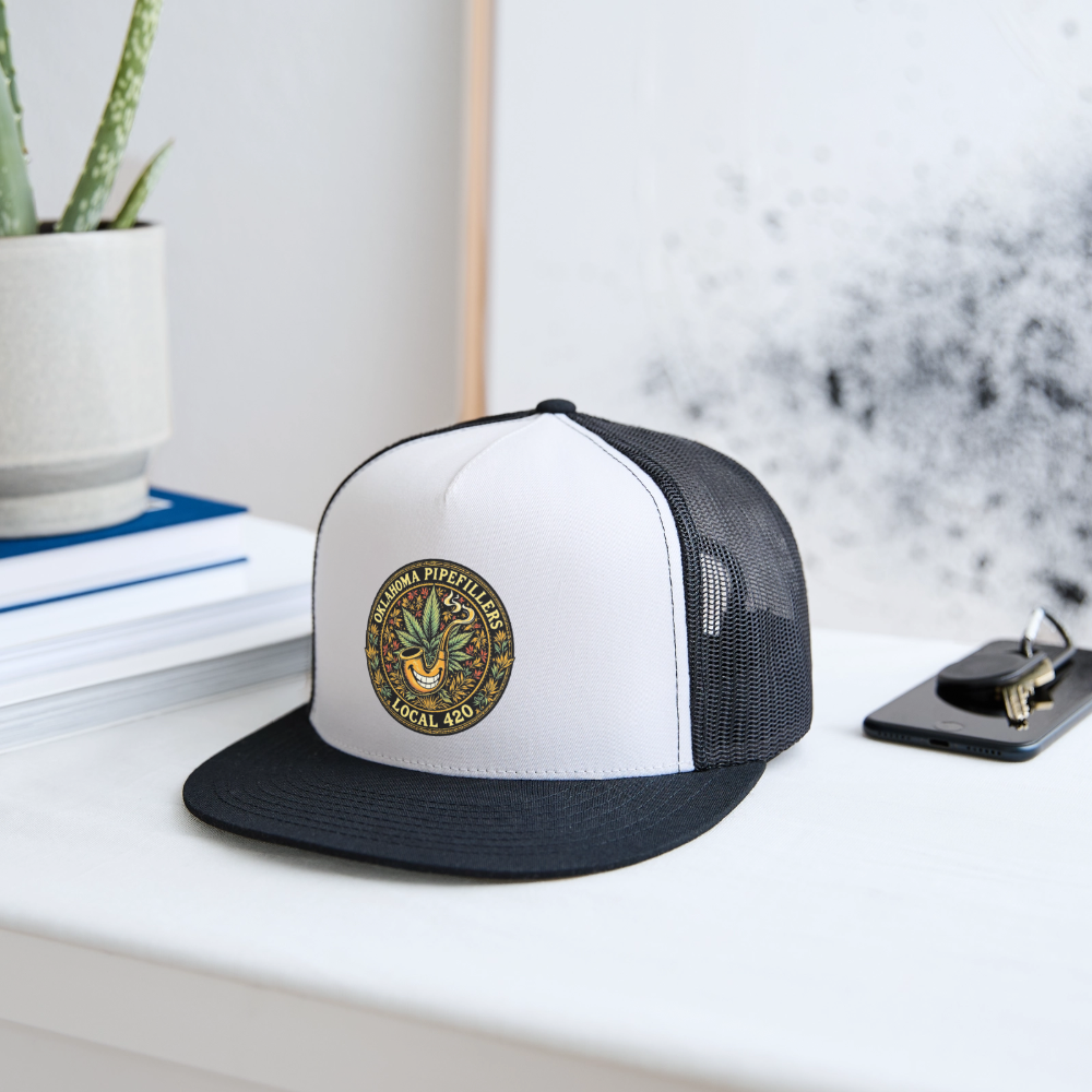 OKLAHOMA PIPEFILLERS LOCAL 420 Trucker Hat - white/black