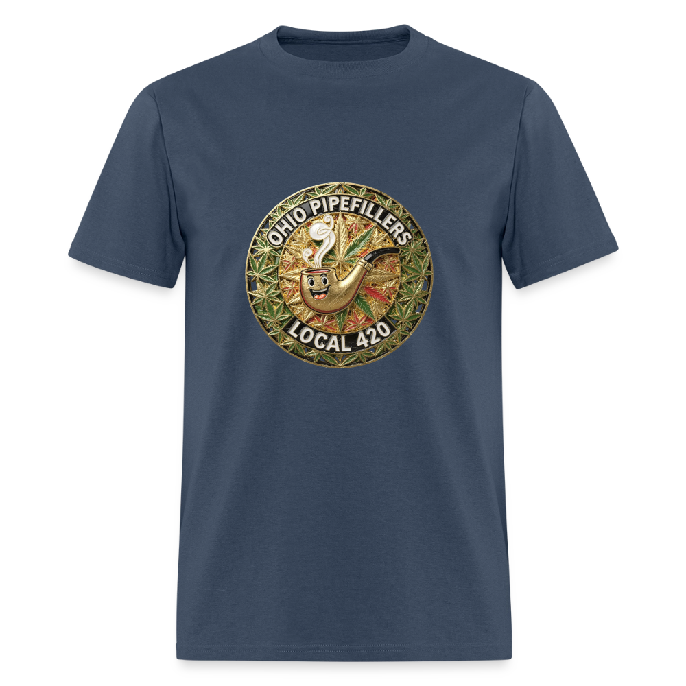 OHIO PIPEFILLERS LOCAL 420  Men's T-Shirt -  blue dusk