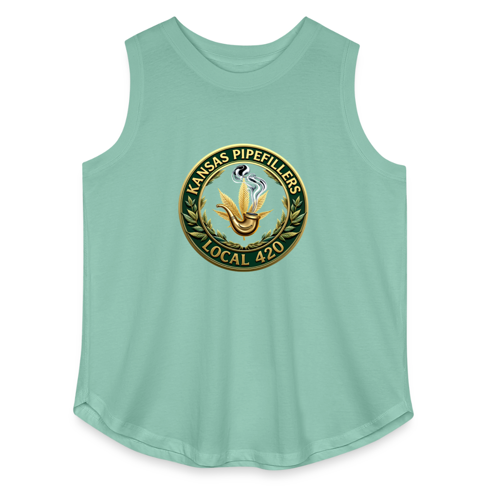 KANSAS PIPEFILLERS LOCAL 420 F/B DESIGNS Women's Curvy Relaxed Tank Top - saltwater