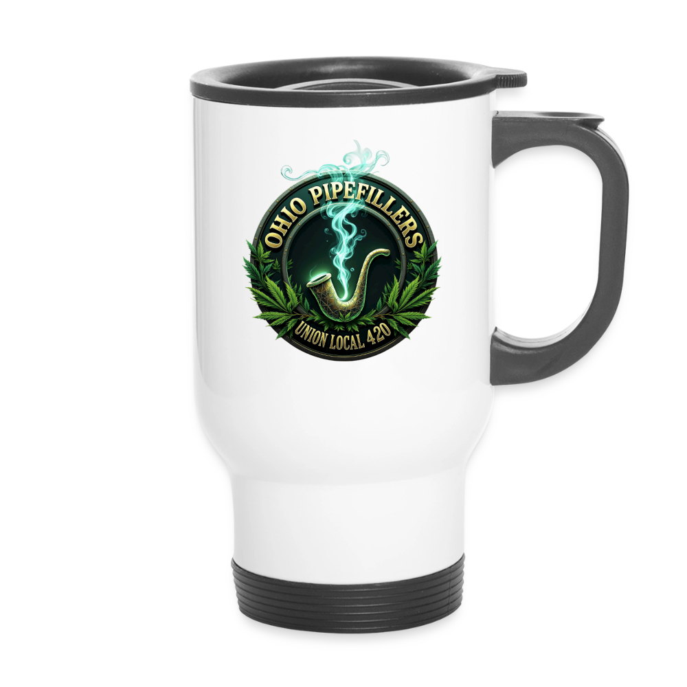 OHIO PIPEFILLERS UNION LOCAL 420 14oz Travel Mug - white