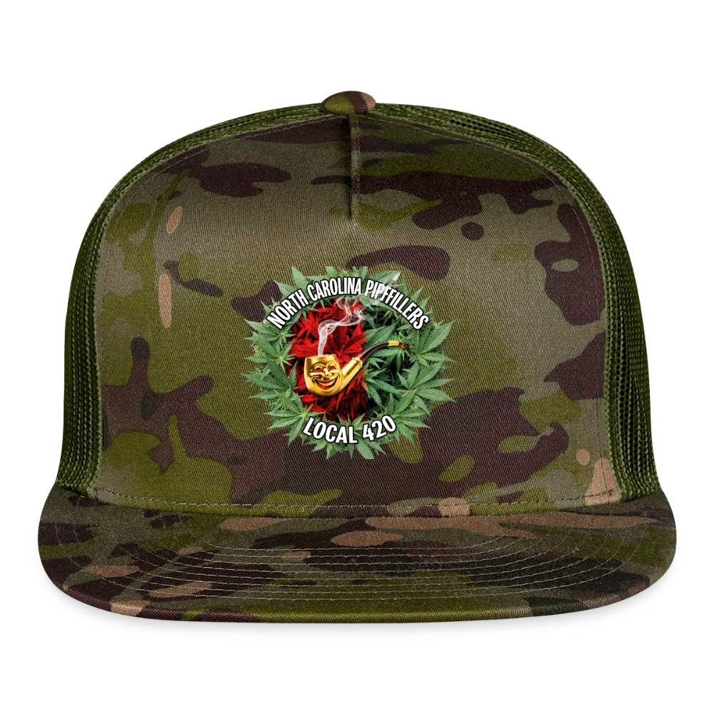 NORTH CAROLINA PIPEFILLERS LOCAL 420 CAMO Trucker Hat - MultiCam\green