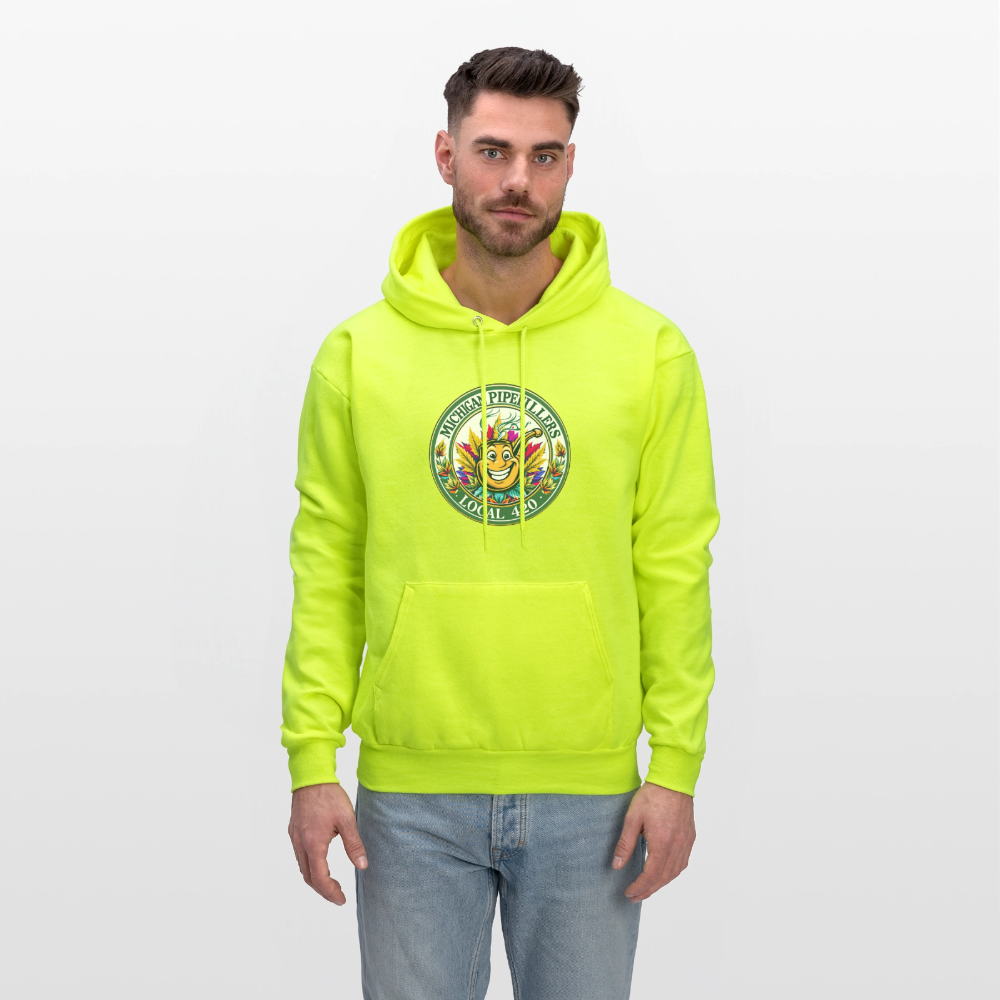 MICHIGAN PIPEFILLERS LOCAL 420 Men's Hoodie - safety green