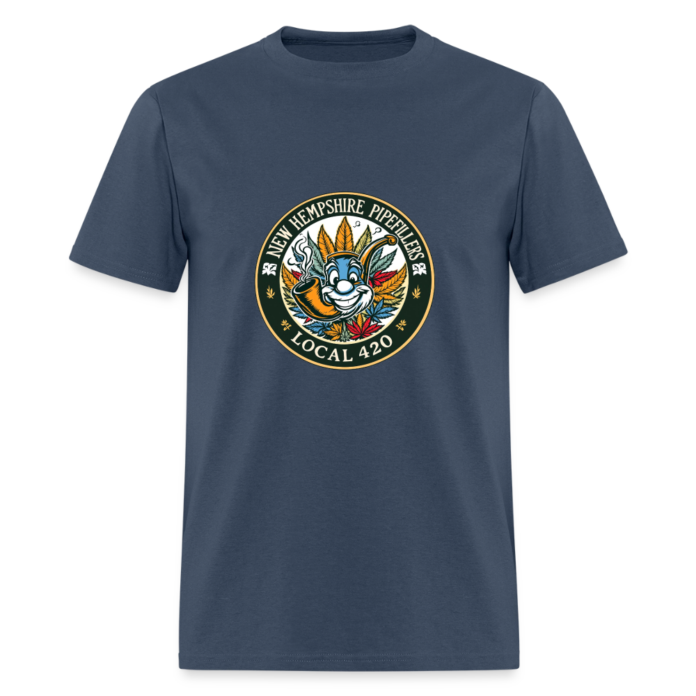 NEW HEMPSHIRE PIPEFILLERS LOCAL 420 Men's T-Shirt -  blue dusk