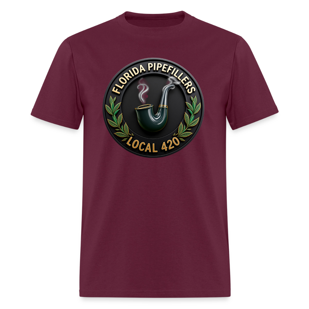 FLORIDA PIPEFILLERS LOCAL 420 F/B DESIGN Men's T-Shirt - burgundy