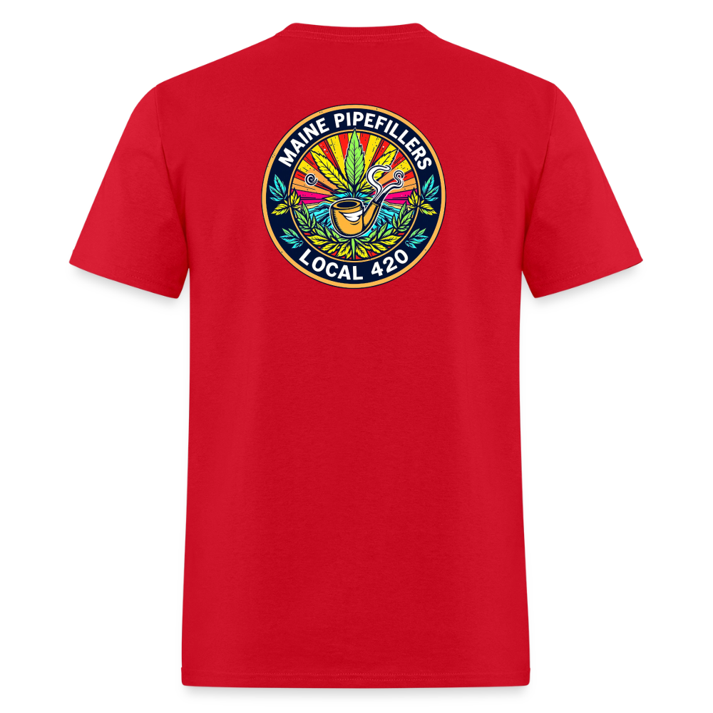 MAINE PIPEFILLERS LOCAL 420 2 EMBLEM Men's T-Shirt - red