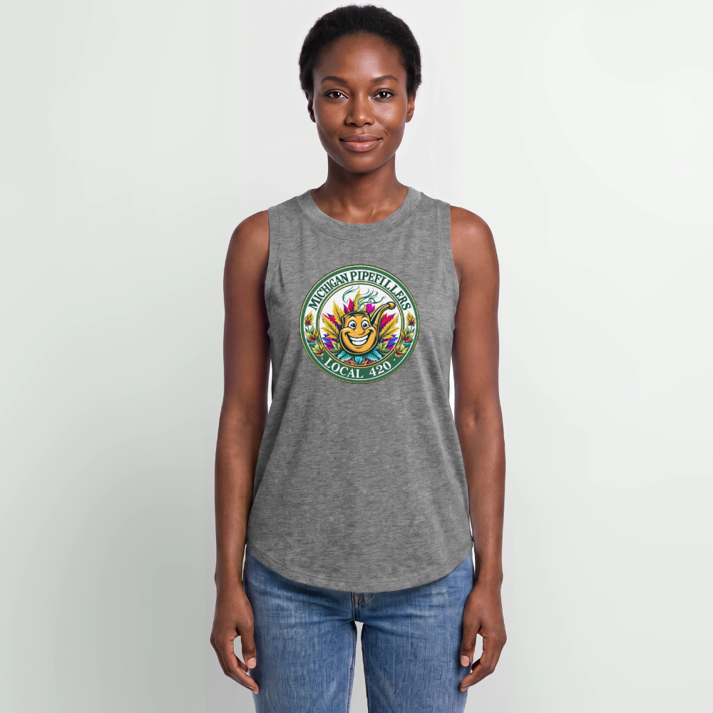 MICHIGAN PIPEFILLERS LOCAL 420 Women's Relaxed Tank Top - granite heather 