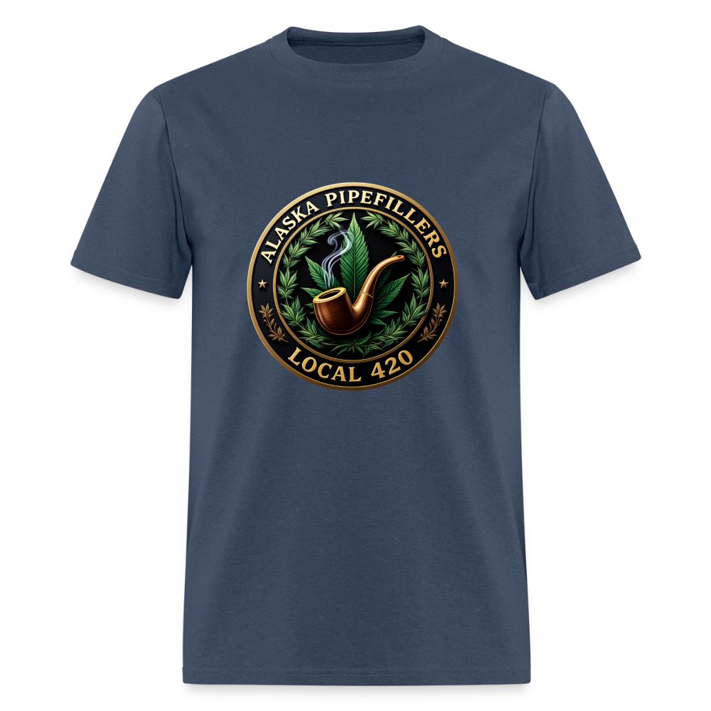 ALASKA PIPEFILLERS LOCAL 420 Men's T-Shirt -  blue dusk