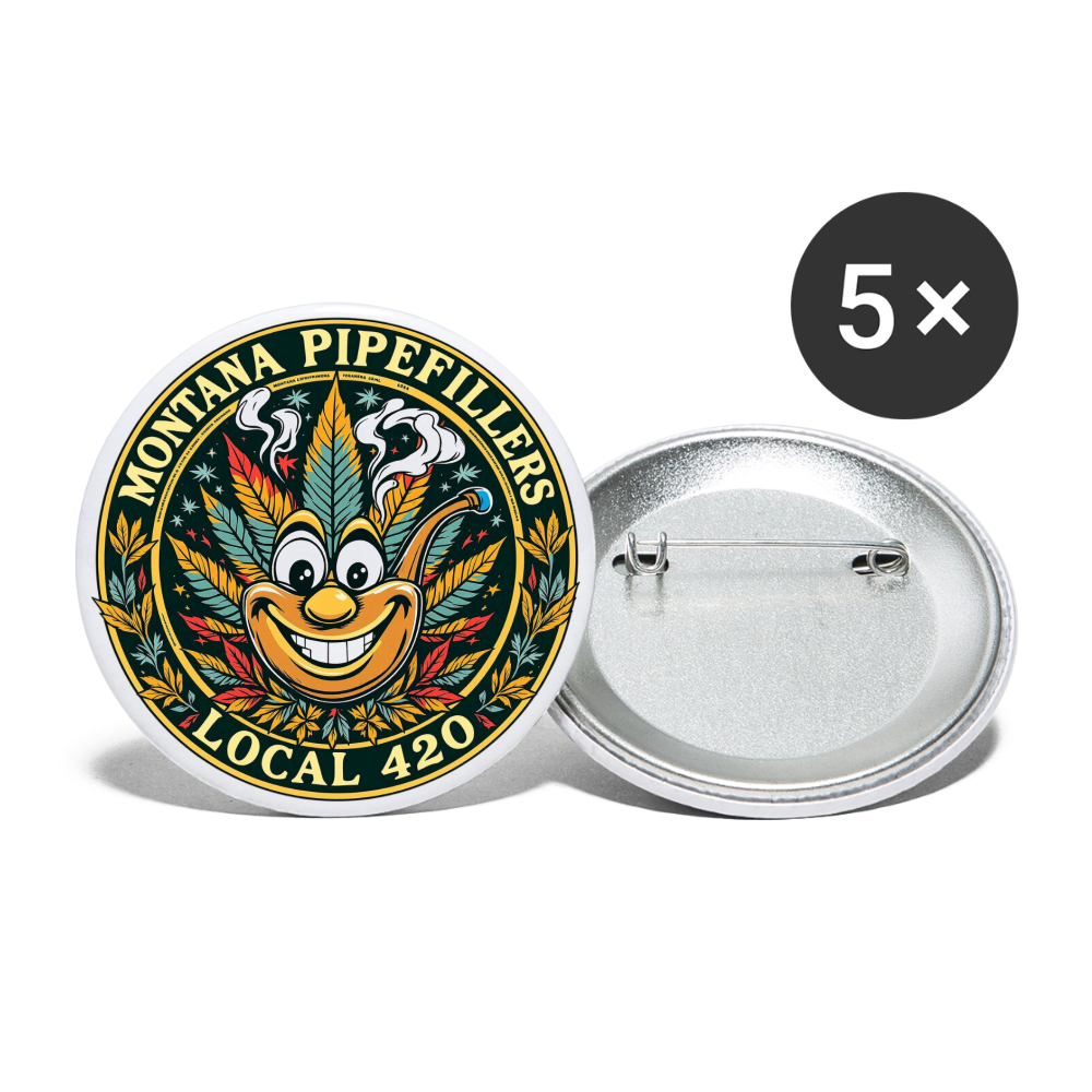 MONTANA PIPEFILLERS LOCAL 420 Union Buttons small 1'' (5-pack) - white