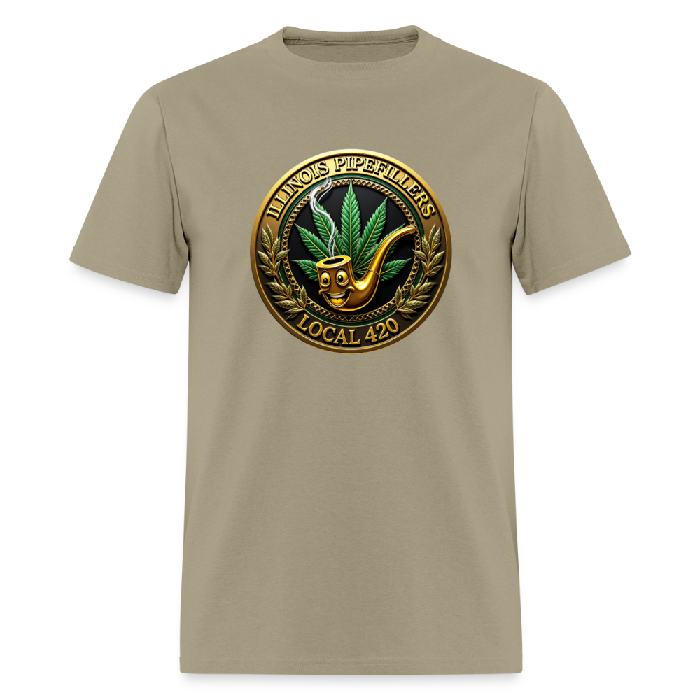 ILLINOIS PIPEFILLERS LOCAL 420 Men's T-Shirt | - khaki