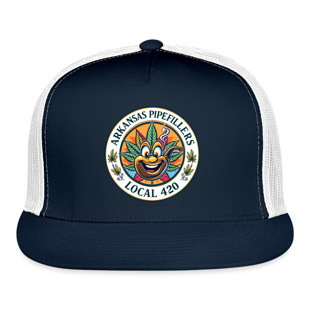 ARKANSAS PIPEFILLERS LOCAL 420 Trucker Hat - navy/white