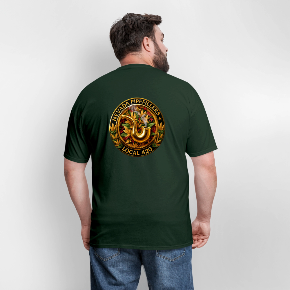 NEVADA PIPEFILLERS LOCAL 420 F/B DESIGN Men's T-Shirt - forest green