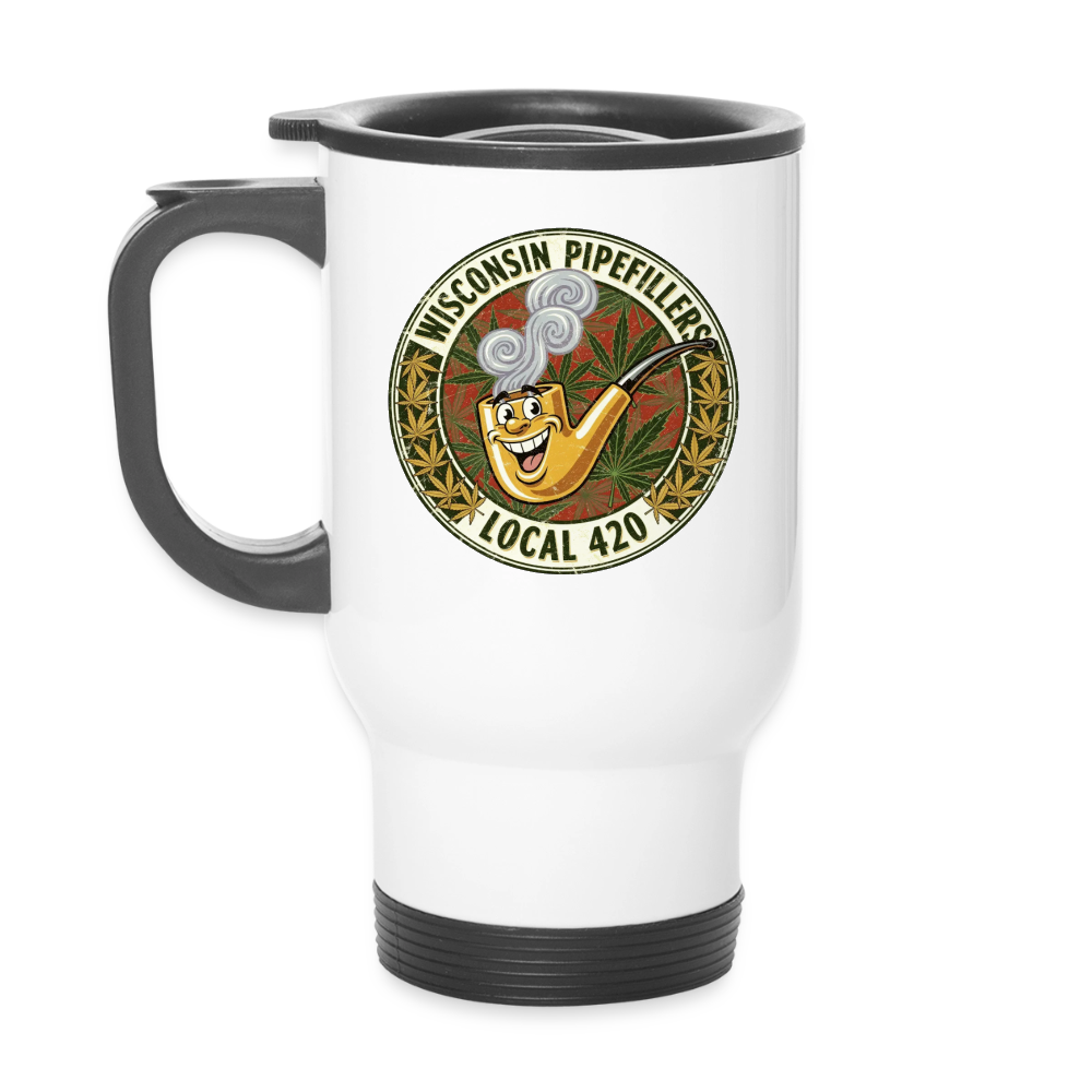 WISCONSIN PIPEFILLERS LOCL 420 Stainless Steel Travel Mug - white