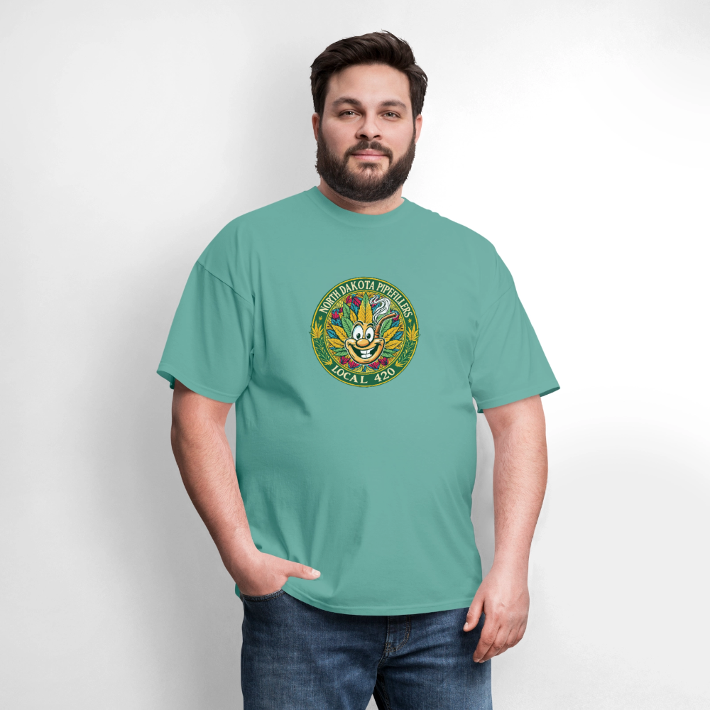 NORTH DAKOTA PIPEFILLERS LOCAL 420 F/B 2 DESIGNS Men's T-Shirt - aquatic